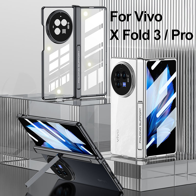 Windows Tablet Accessories - บานพับแม่เหล็กชุบClearสําหรับVivo Xพับ 3 Proกระจกหน้าจอด้านนอกป้องกันผู้ถือสําหรับVivo Xพับ 3