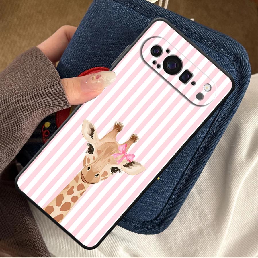 Google Pixel 9 - การ์ตูนยีราฟฟันด้าเคสโทรศัพท์สำหรับกูเกิลพิกเซล 10A 6 7 8 โปร