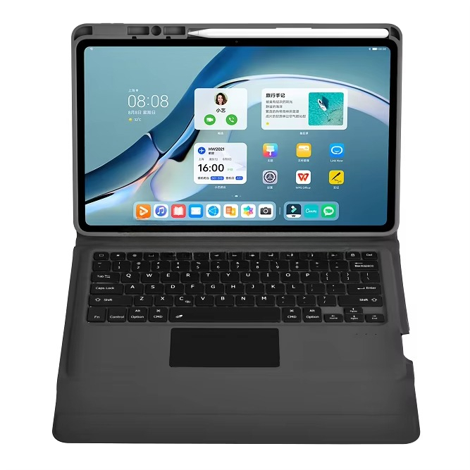Tablet Keyboard Case - คีย์บอร์ดแทร็คแพดไร้สายสำหรับแท็บเล็ตหัวเว่ยขนาด 12.6 นิ้ว เคสคีย์บอร์ดสำหรับหัวเว่ย MatePad Pro