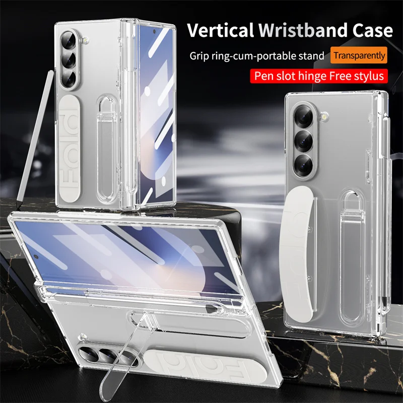 Windows Tablet Accessories - เคสโทรศัพท์แบบมีบานพับพร้อมที่ใส่สายรัดข้อมือสุดหรูสำหรับ Samsung Galaxy Z Fold 7