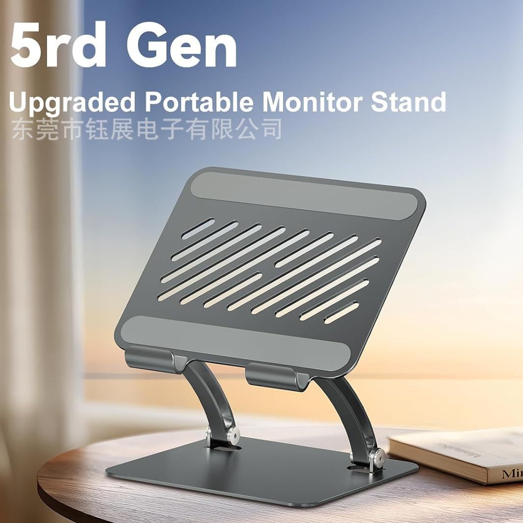 Tablet Stand Adjustable - ขาตั้งแท็บเล็ต, ขาตั้งอะลูมิเนียมแบบปรับได้สองแกน, ใช้ได้กับไอแพดขนาด 4.7-16.5 นิ้ว, จอภาพพกพา