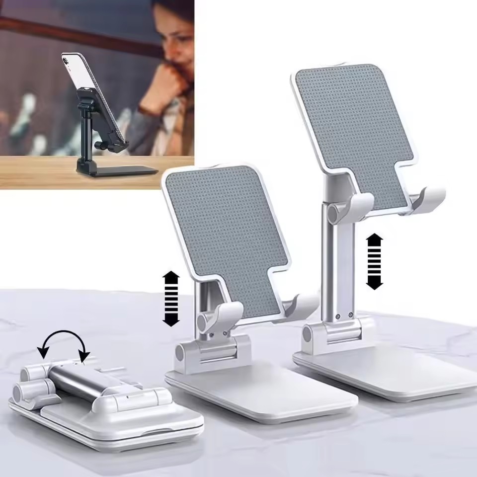 Tablet Stand Adjustable - แท่นวางแท็บเล็ตตั้งโต๊ะคุณภาพสูง พับได้ ปรับระดับได้ รองรับโทรศัพท์มือถือ