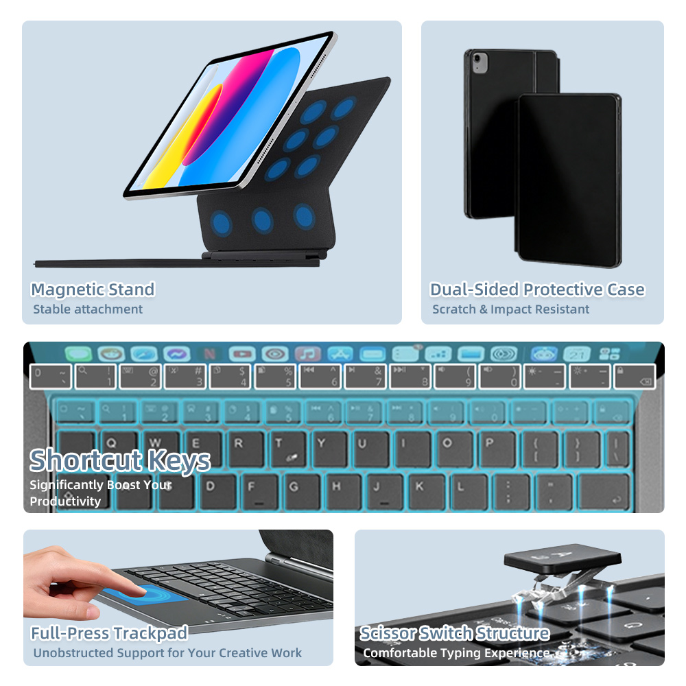 2026 เมจิกคีย์บอร์ดพร้อมบลูทูธ - Tablet Keyboard Case บทวิจารณ์และราคา
